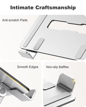 RIWUCT laptop stand supports 10-16 inch devices for universal compatibility.