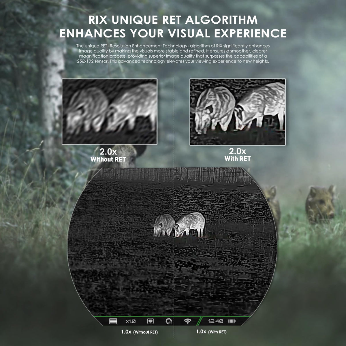 RIX Pocket K2 electronic image stabilization delivers steady, shake-free views.