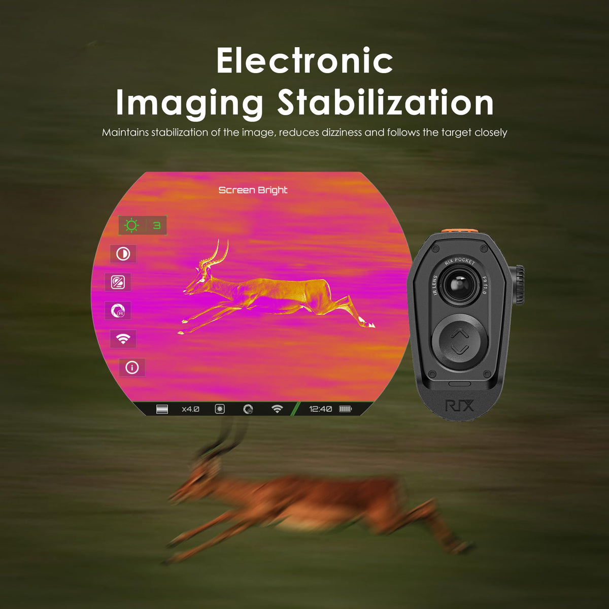 RIX Pocket K2 RET technology boosts image clarity, simulating higher detail.