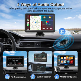 Rixvaxt display with Bluetooth, AUX and FM icons showing flexible audio options