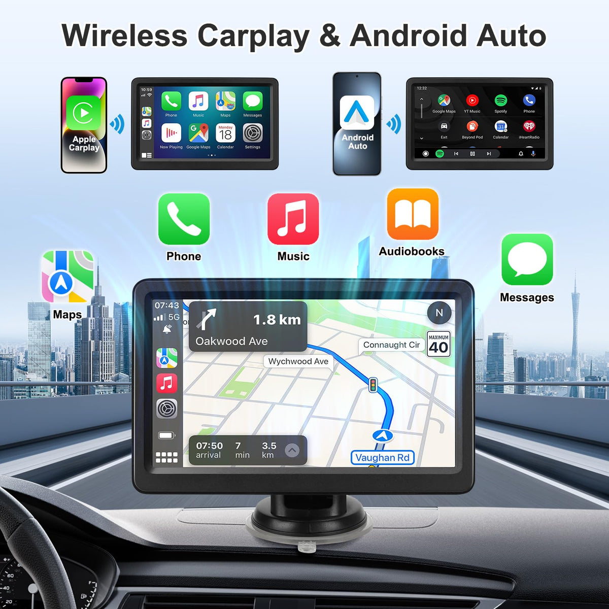 Rixvaxt close-up of 7-inch HD touchscreen highlighting responsive touch control
