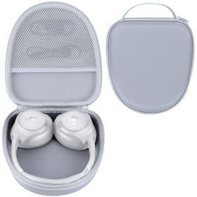 RIYADAone hard case exterior in gray protects Soundcore Life headphones on the go.