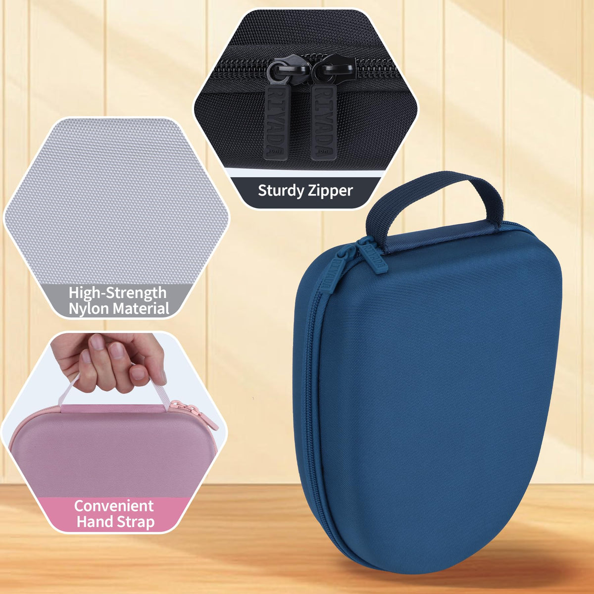 RIYADAone hard case side strap enhances portability for travel.