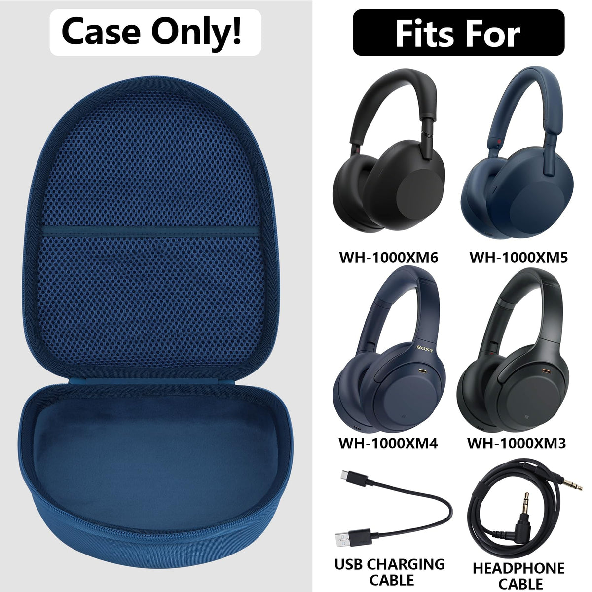 RIYADAone hard case for Sony WH-1000XM4 exterior protects XM4 at home or on the road