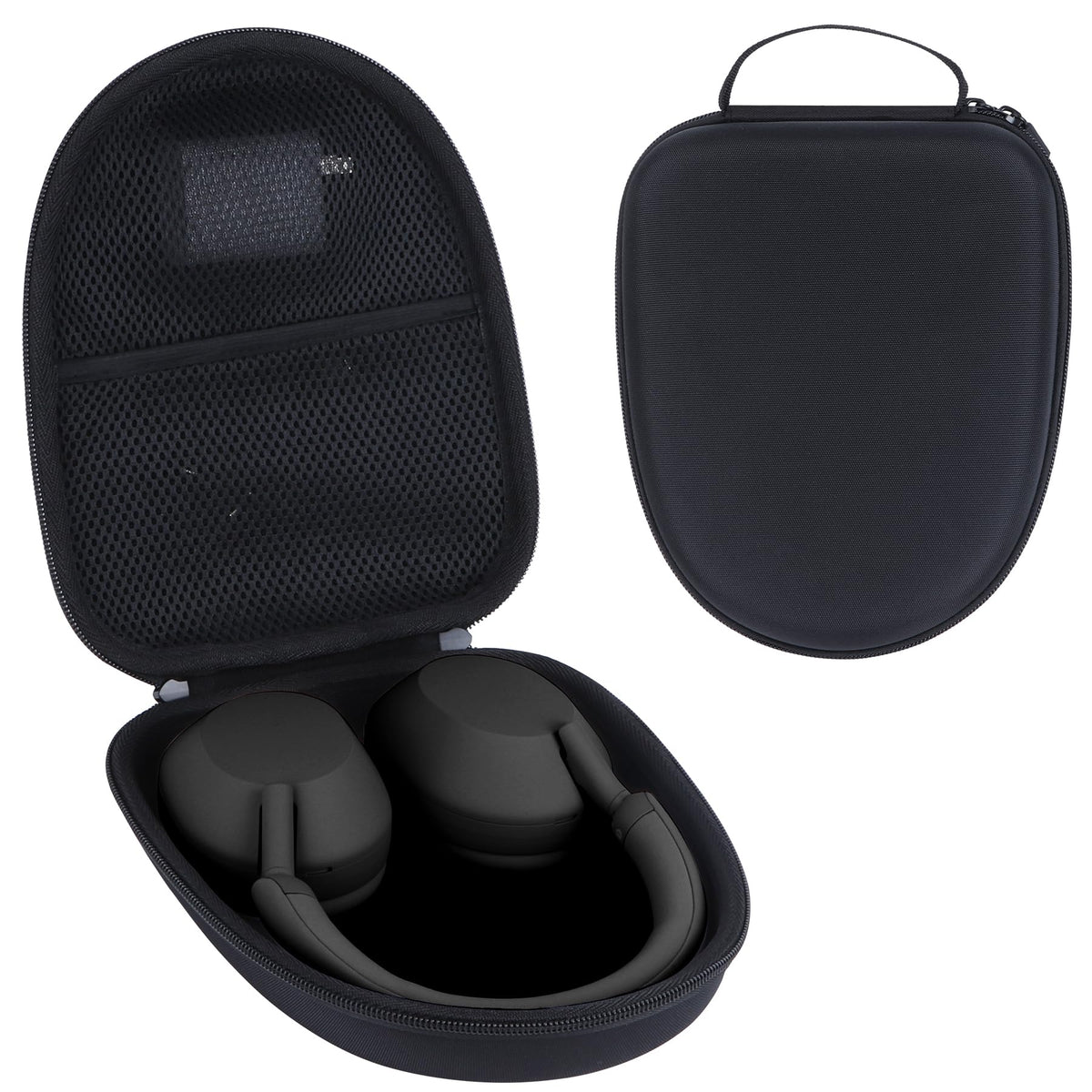 RIYADAone hard case exterior protects Sony XM6 from bumps during travel.