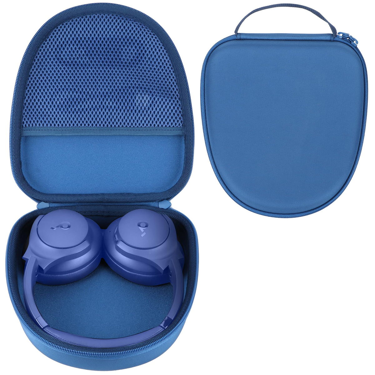 RIYADAone hard case for Soundcore Life Q20 in blue keeps headphones secure during travel.