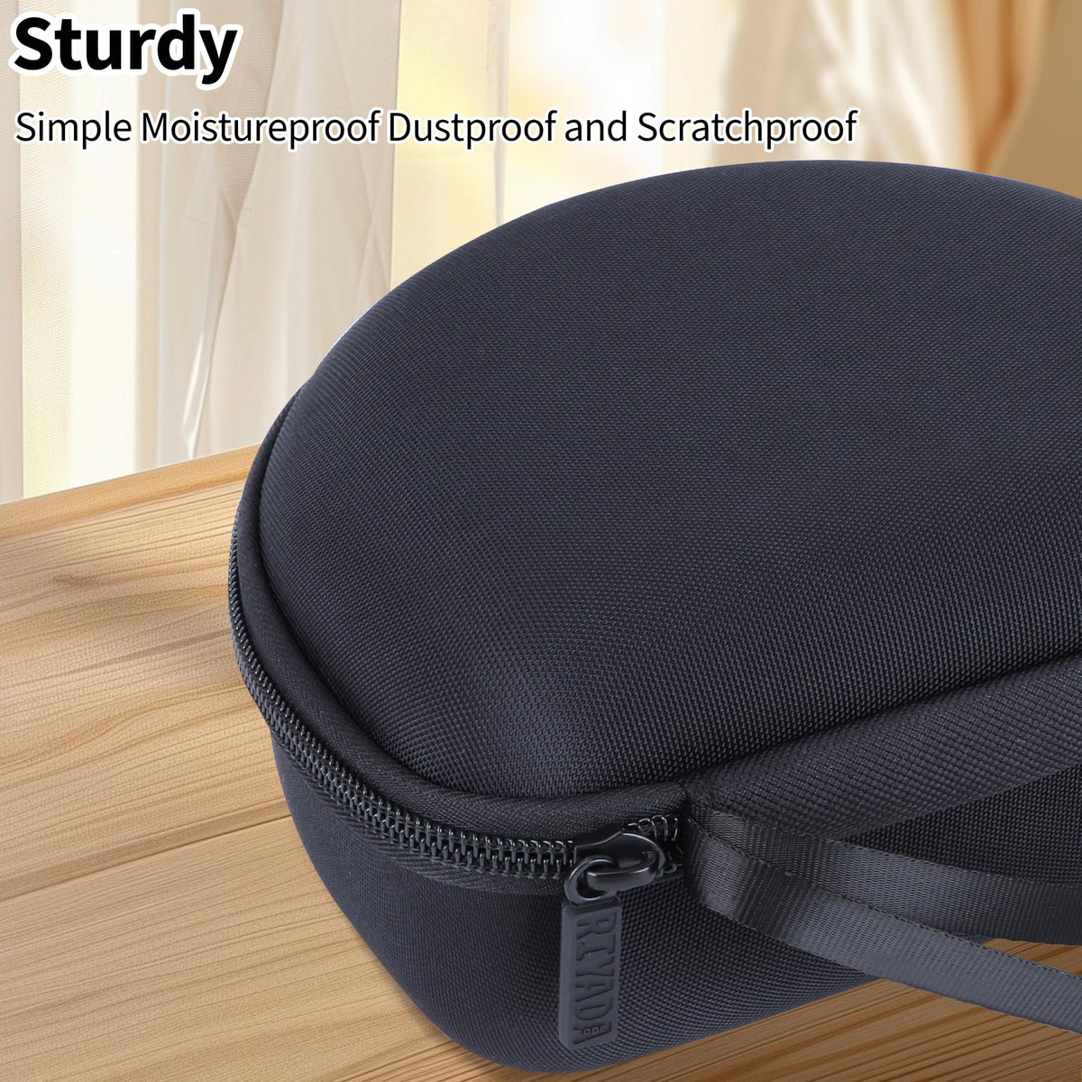 RIYADAone case next to backpack showing Skullcandy travel scale