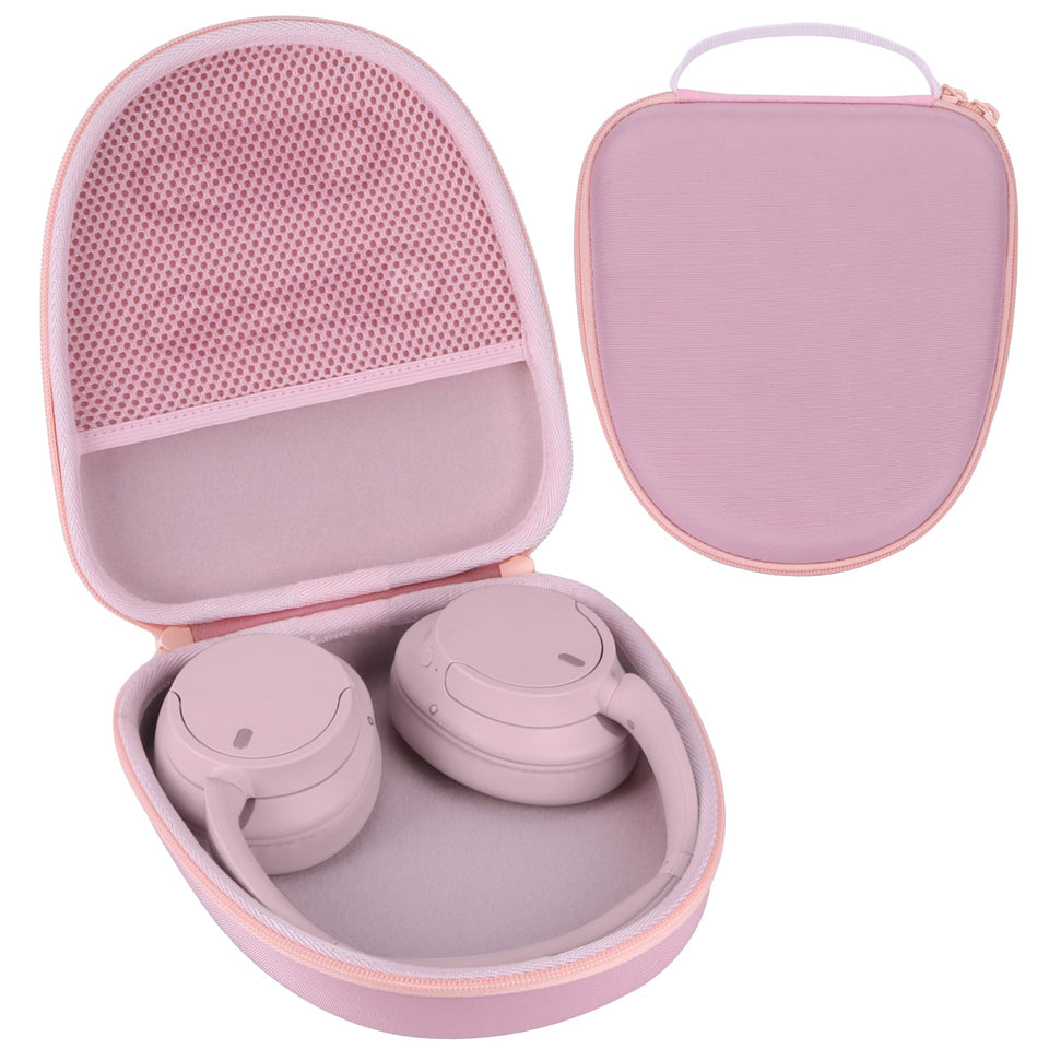 RIYADAone pink hard case front view for Sony headphones protects during travel