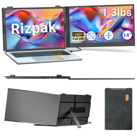 Rizpak Laptop Screen Extender with 14-inch IPS display for on-the-go productivity.