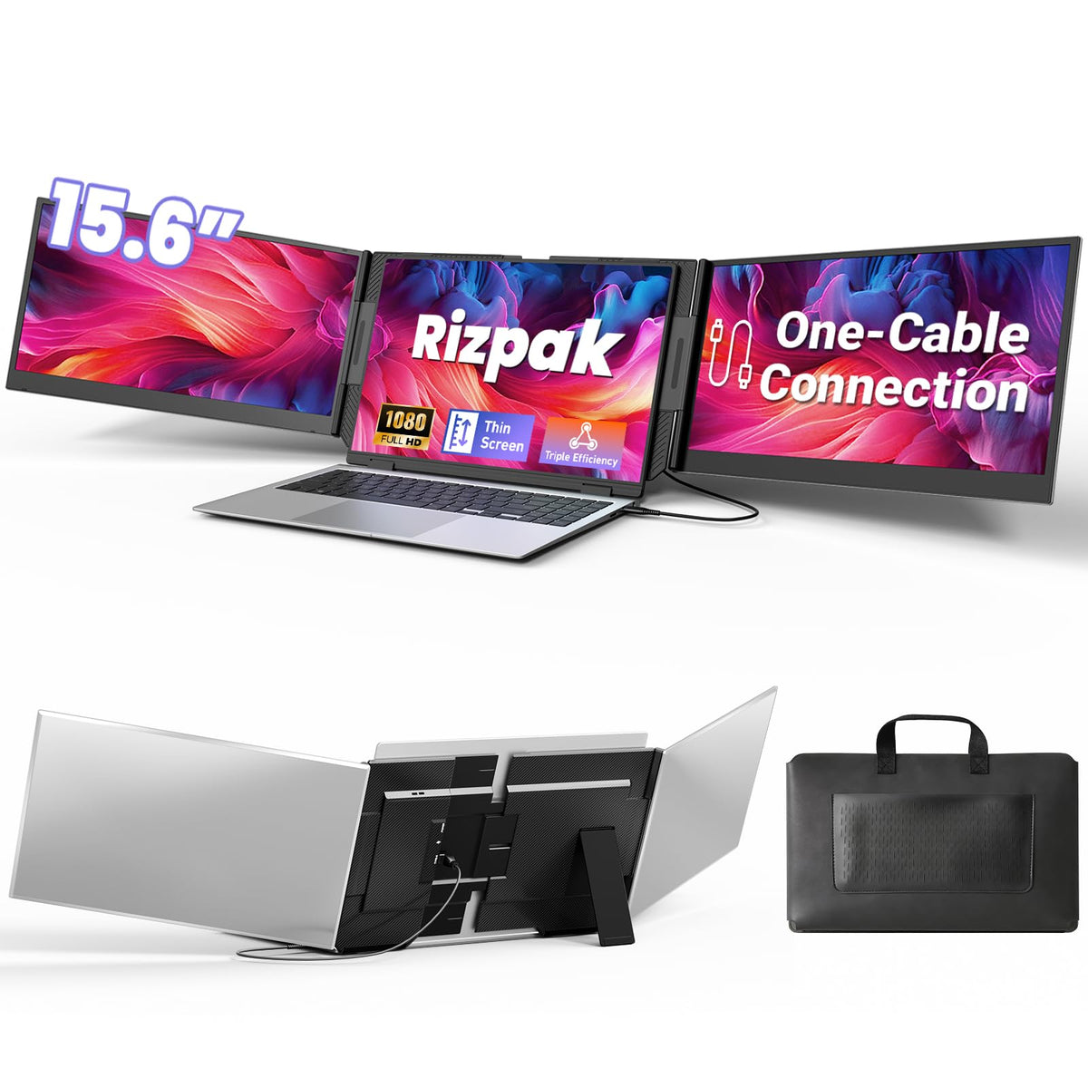Rizpak One Cable Extender front view for a clean, space-saving setup.