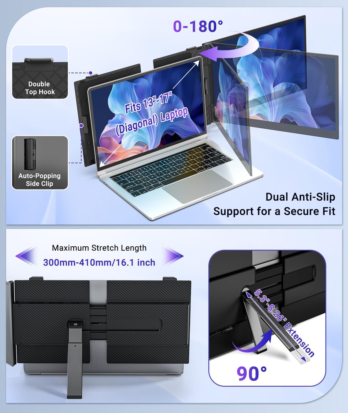 Rizpak travel monitor ready for on-the-go work and meetings.