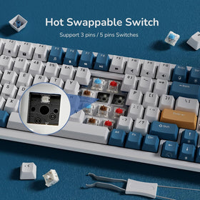 RK Royal Kludge RK98 linear red switches deliver smooth, quiet keystrokes