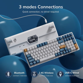 RK Royal Kludge RK98 tri-mode connectivity for versatile multi-device setups