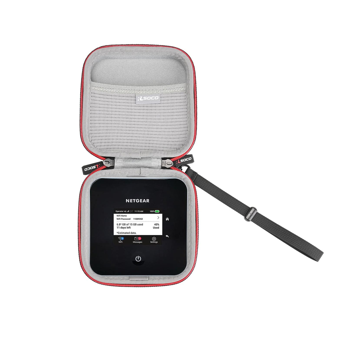 RLSOCO NETGEAR Nighthawk case front view showing snug fit and travel-ready protection.