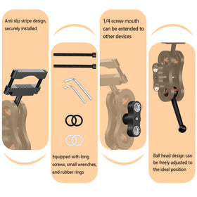 RNVEASS 360-degree rotating ball head supports horizontal and vertical positioning.