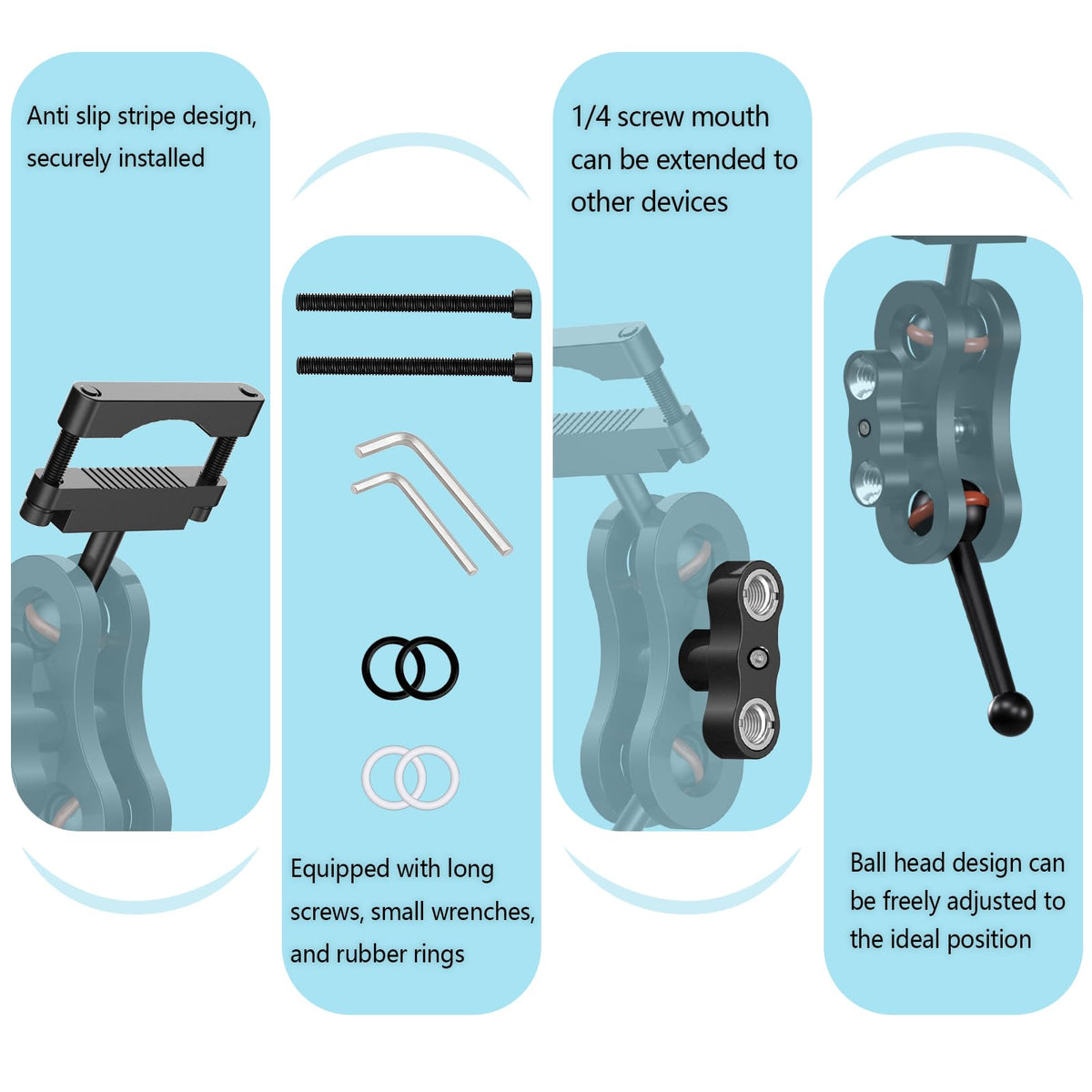 RNVEASS anti-slip strip boosts grip for a stable dash cam.