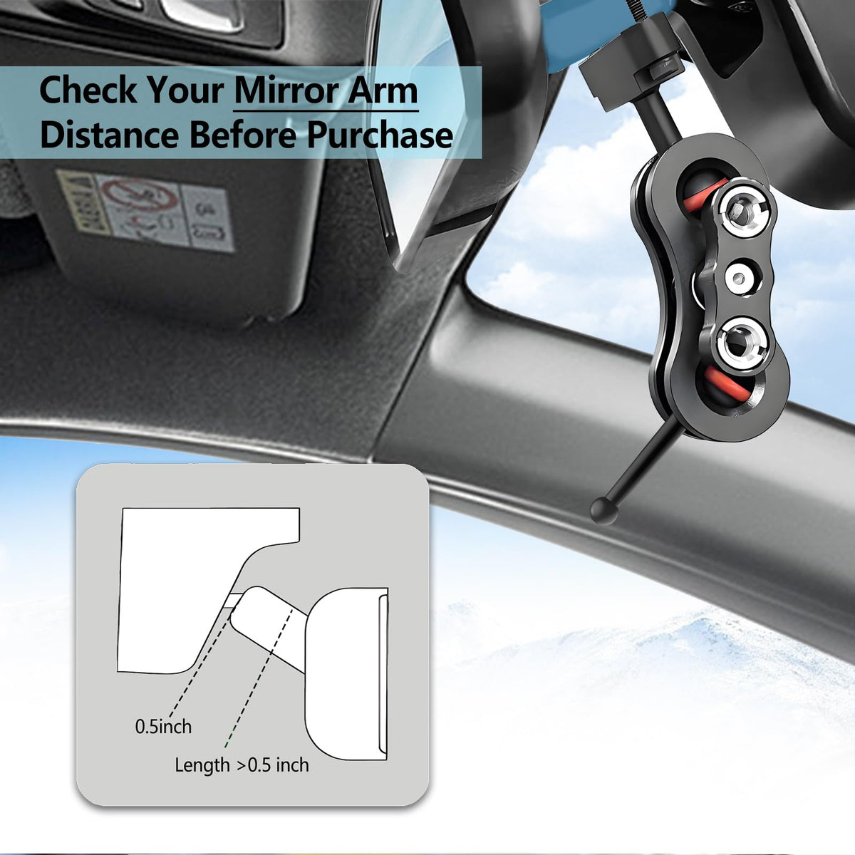 RNVEASS rearview mirror compatible bracket fits most vehicles securely.