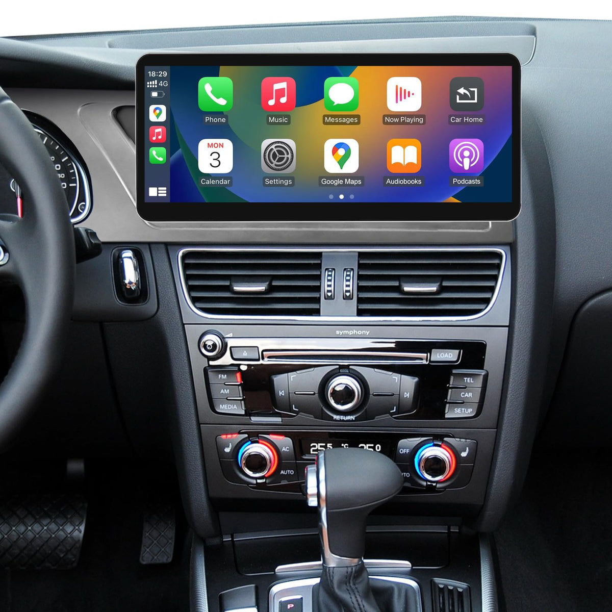 Road Top 12.3-inch CarPlay screen in Audi A4/A5 cockpit for seamless navigation