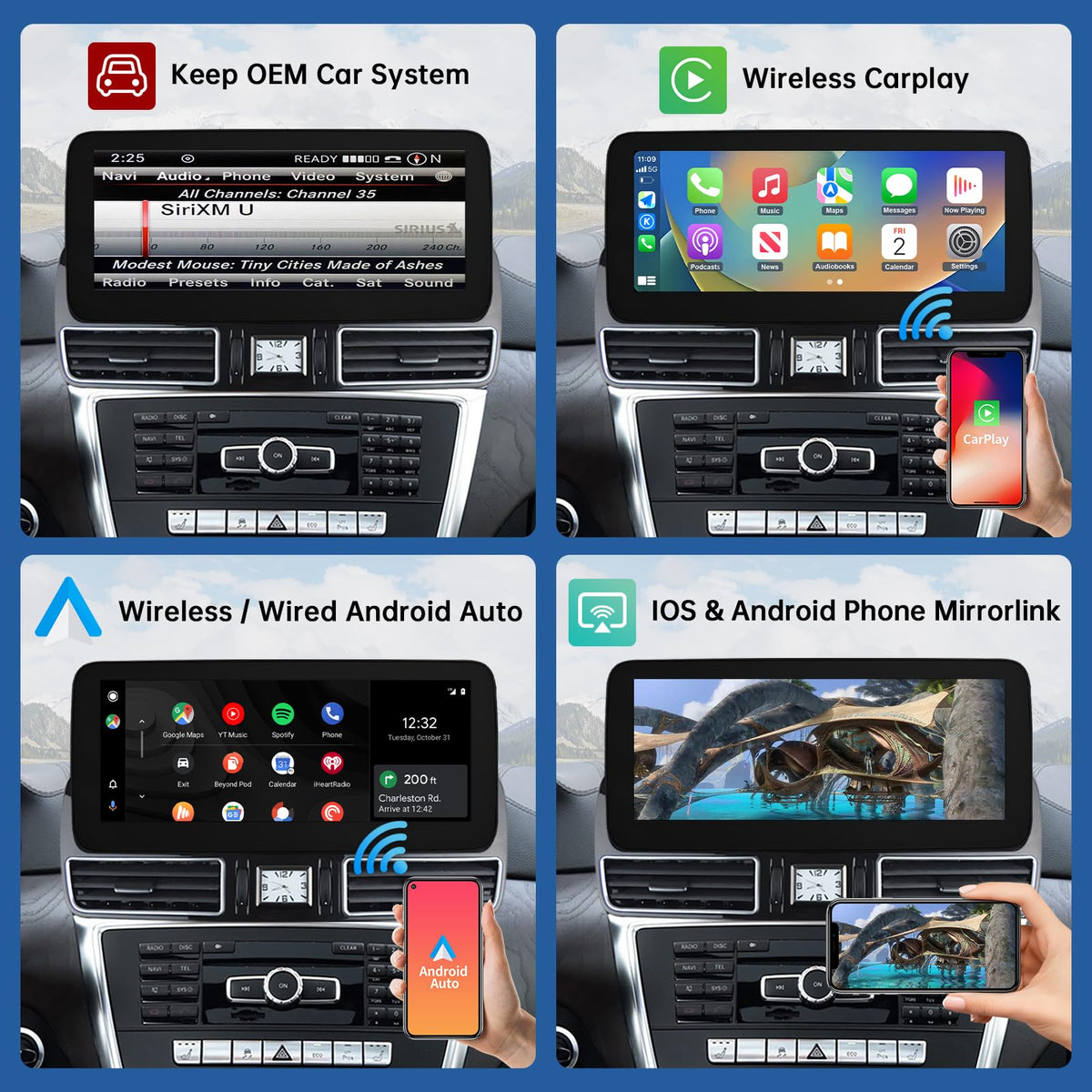 Road Top AUX/Bluetooth and MirrorLink deliver reliable audio and screen mirroring