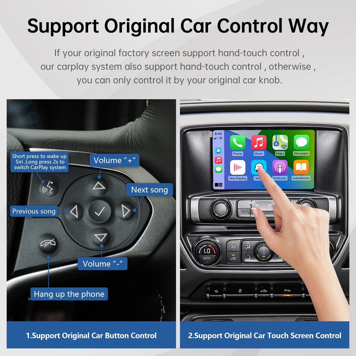 Road Top backup camera support works with factory and 360 cameras.