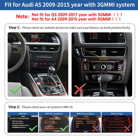 Road Top wireless CarPlay setup for Audi A5 enables hands-free navigation.