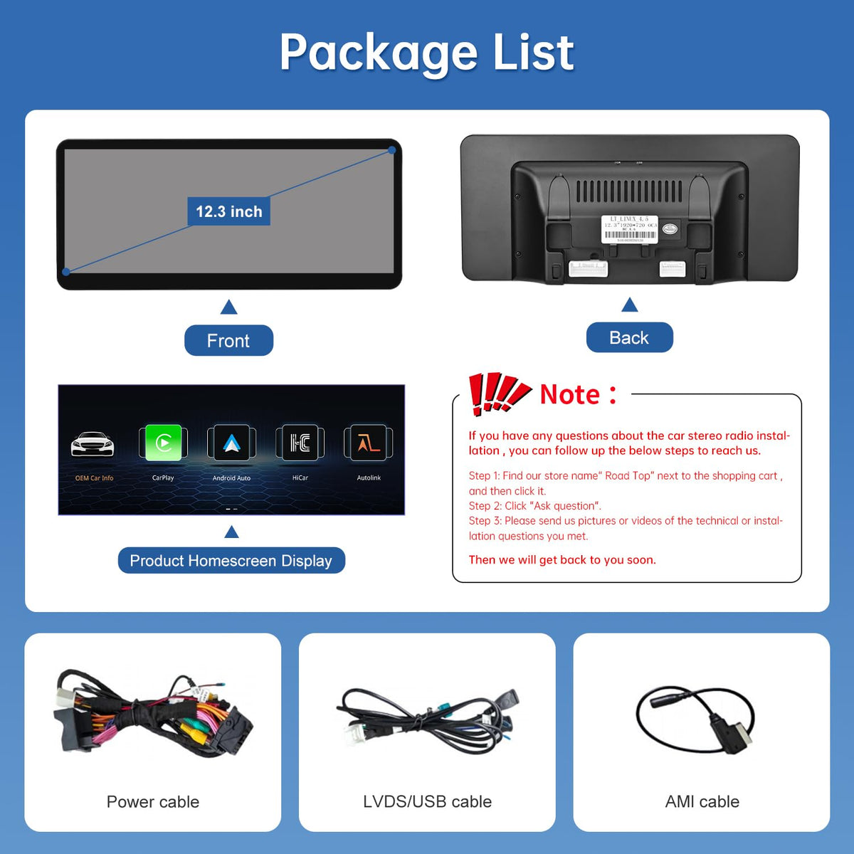 Road Top day night display automatically adjusts brightness for clear viewing.