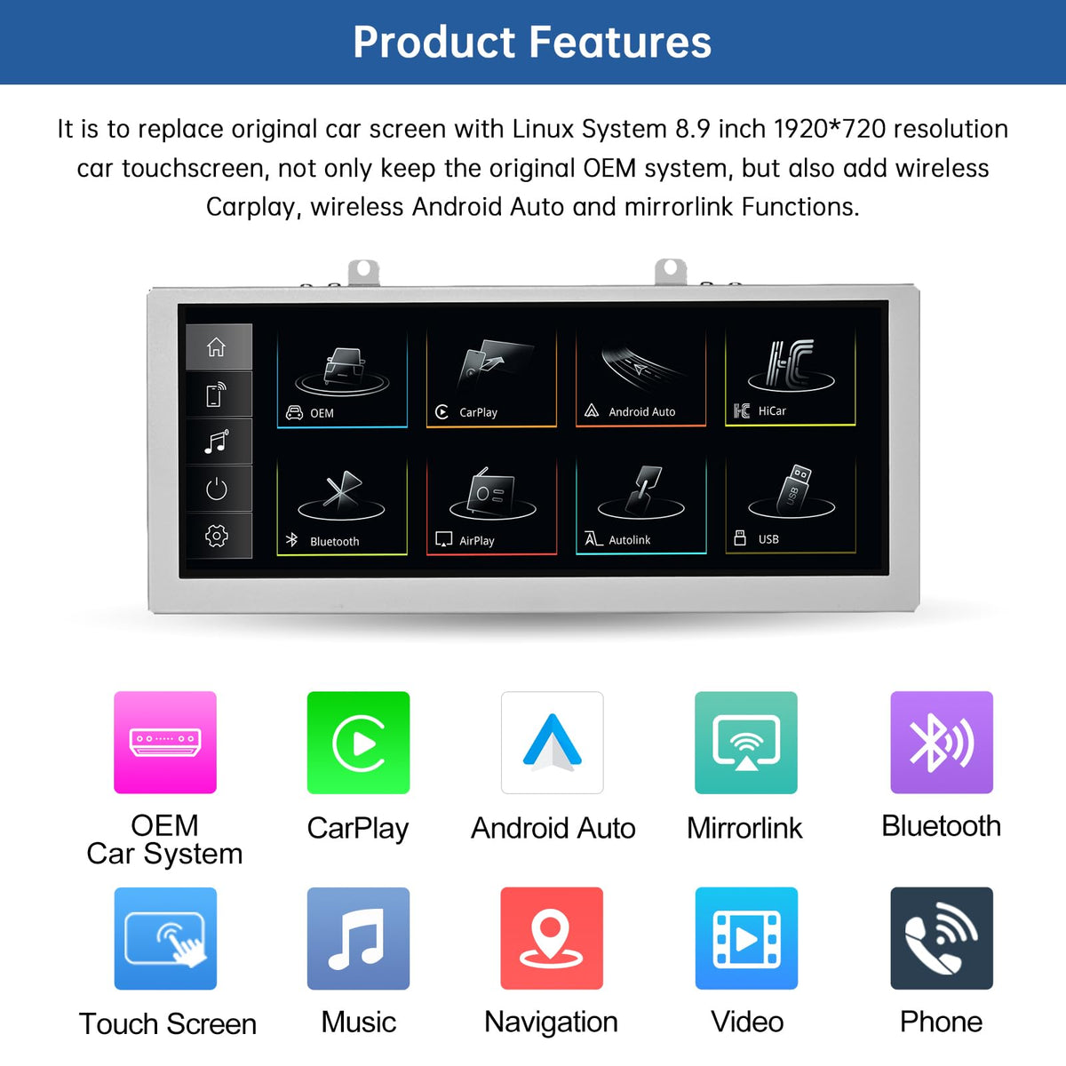 Road Top 8.9-inch HD display for 3G MMI maintains OEM look with modern multimedia.