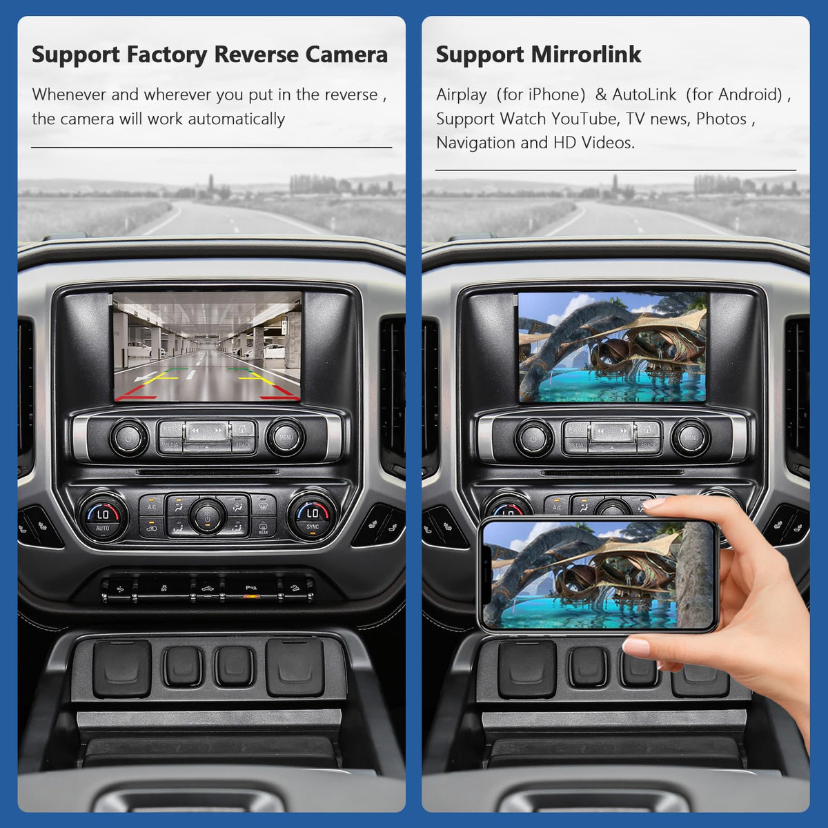 Road Top steering wheel controls integration preserves OEM button functionality.