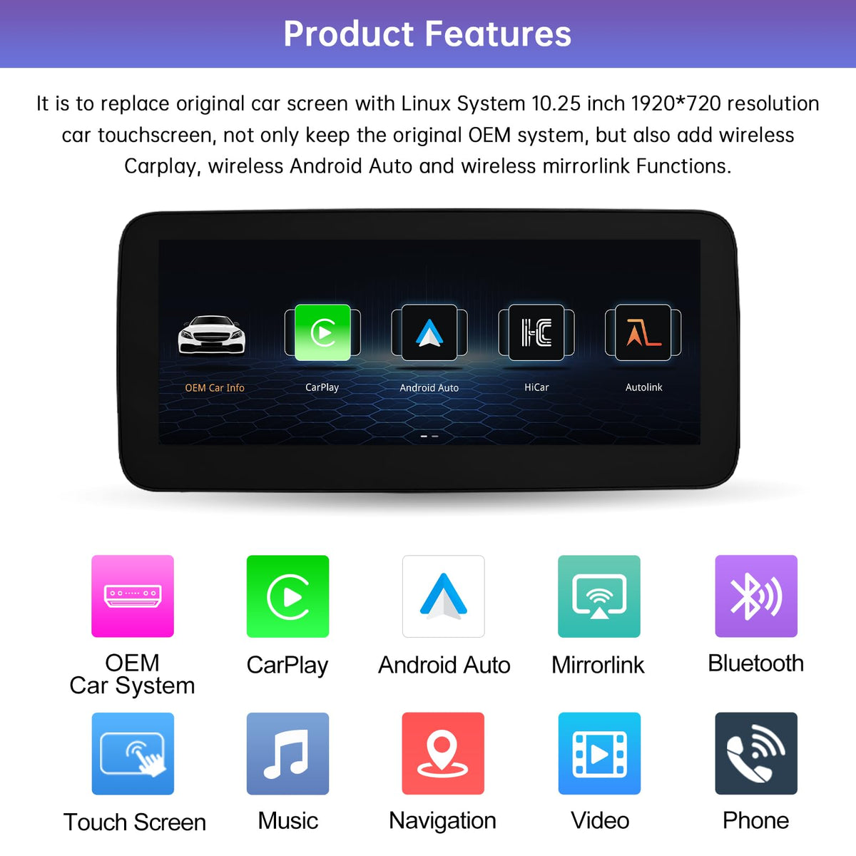 Road Top wireless CarPlay and Android Auto enables seamless smartphone integration