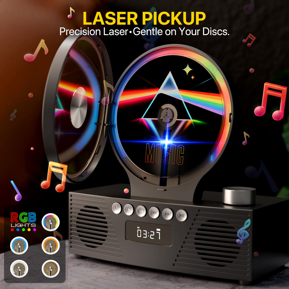 ROADOM dual-speaker stereo delivers richer bass and clear highs.