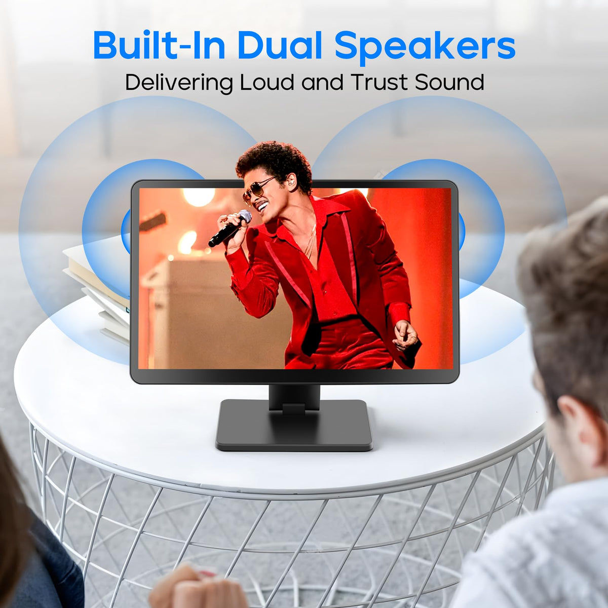 ROADOM dual built-in speakers enable immersive audio during media or tutorials.