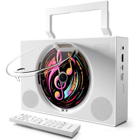 ROADOM portable CD player boombox front view showing compact control panel and design