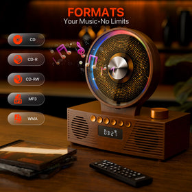 ROADOM portable CD player running on its 4000mAh battery for outdoor use