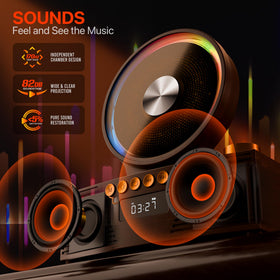 ROADOM Bluetooth and AUX connectivity for versatile playback options
