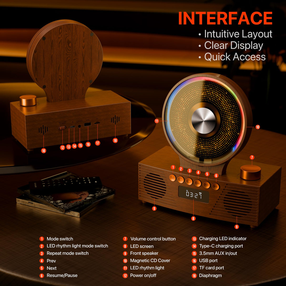 ROADOM desk friendly CD player doubles as stylish music decor