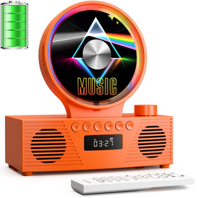 ROADOM retro cd player with mood lights enhances cozy room ambiance