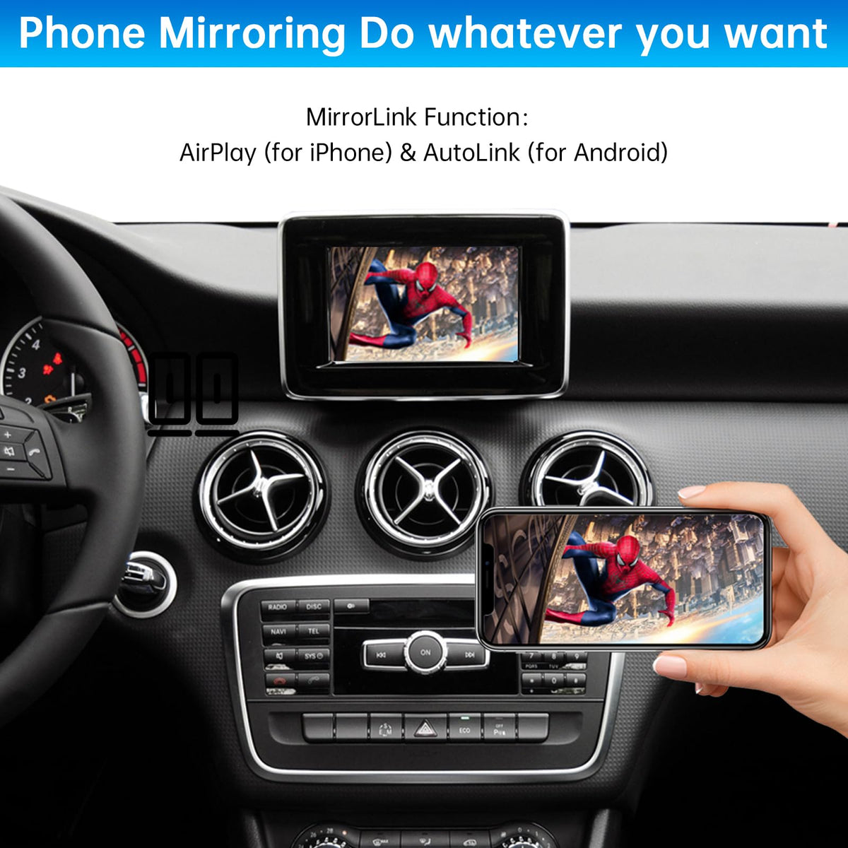 Backup camera compatibility improves parking with Road Top camera support.