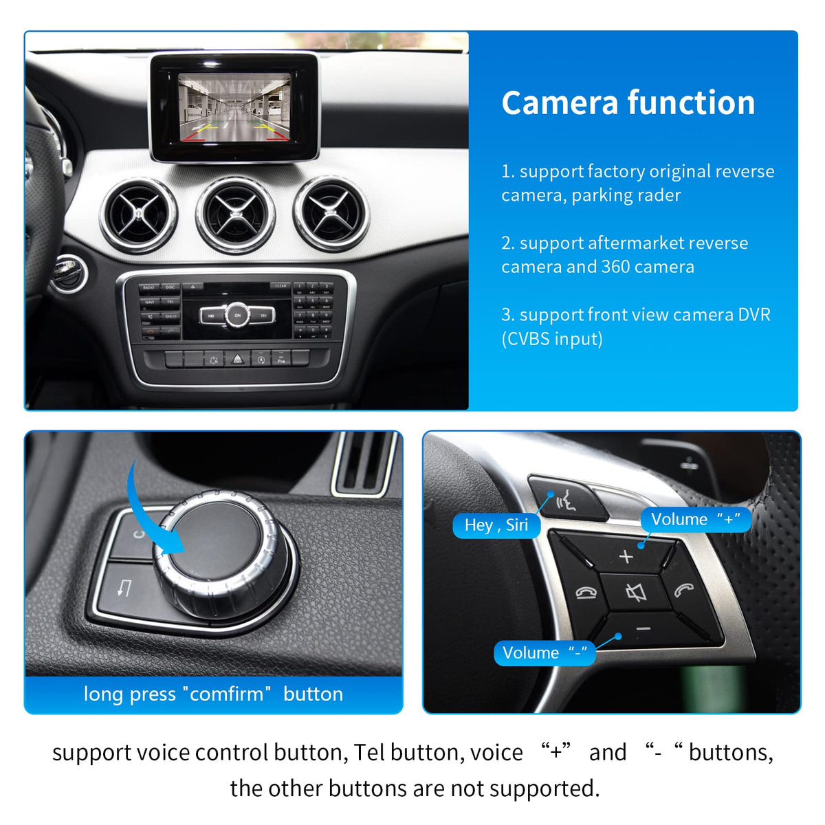 CarPlay interface decoder connects to the original head unit without replacing the screen.