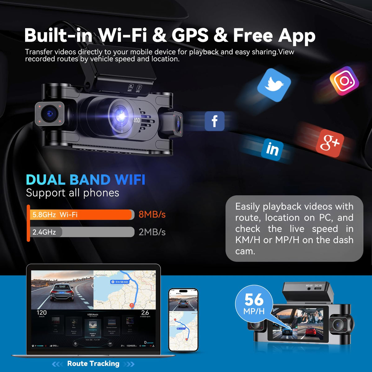 RoadWitness enhanced night vision footage for dark driving conditions.