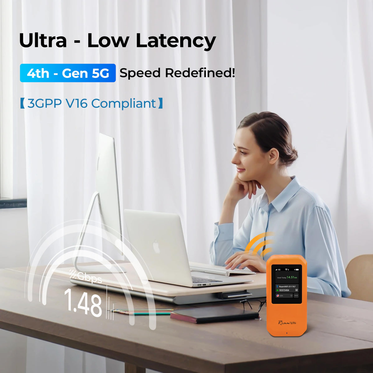 RoamWiFi supports up to 16 devices simultaneously for team connectivity.