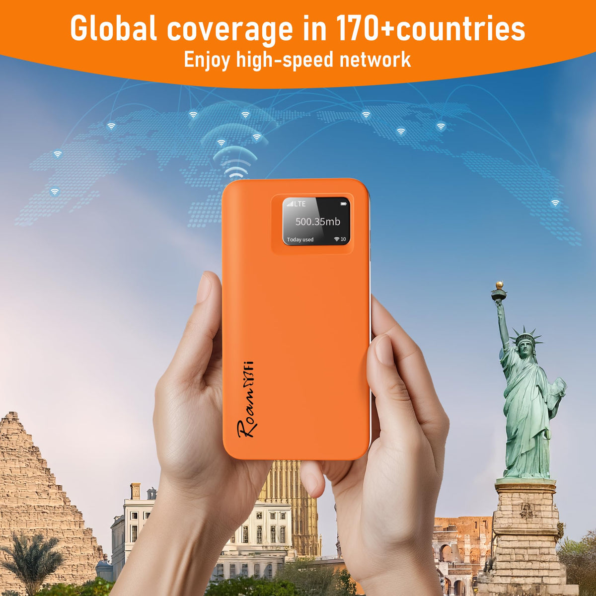 RoamWiFi built-in data plan 90 days keeps you connected