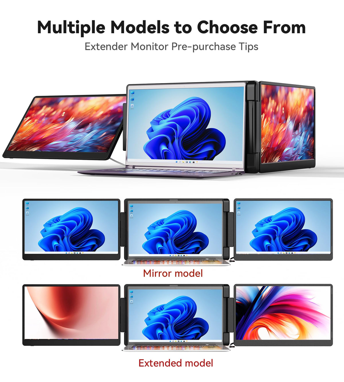 RoamPix portable triple monitor setup boosts on-screen workspace during travel.