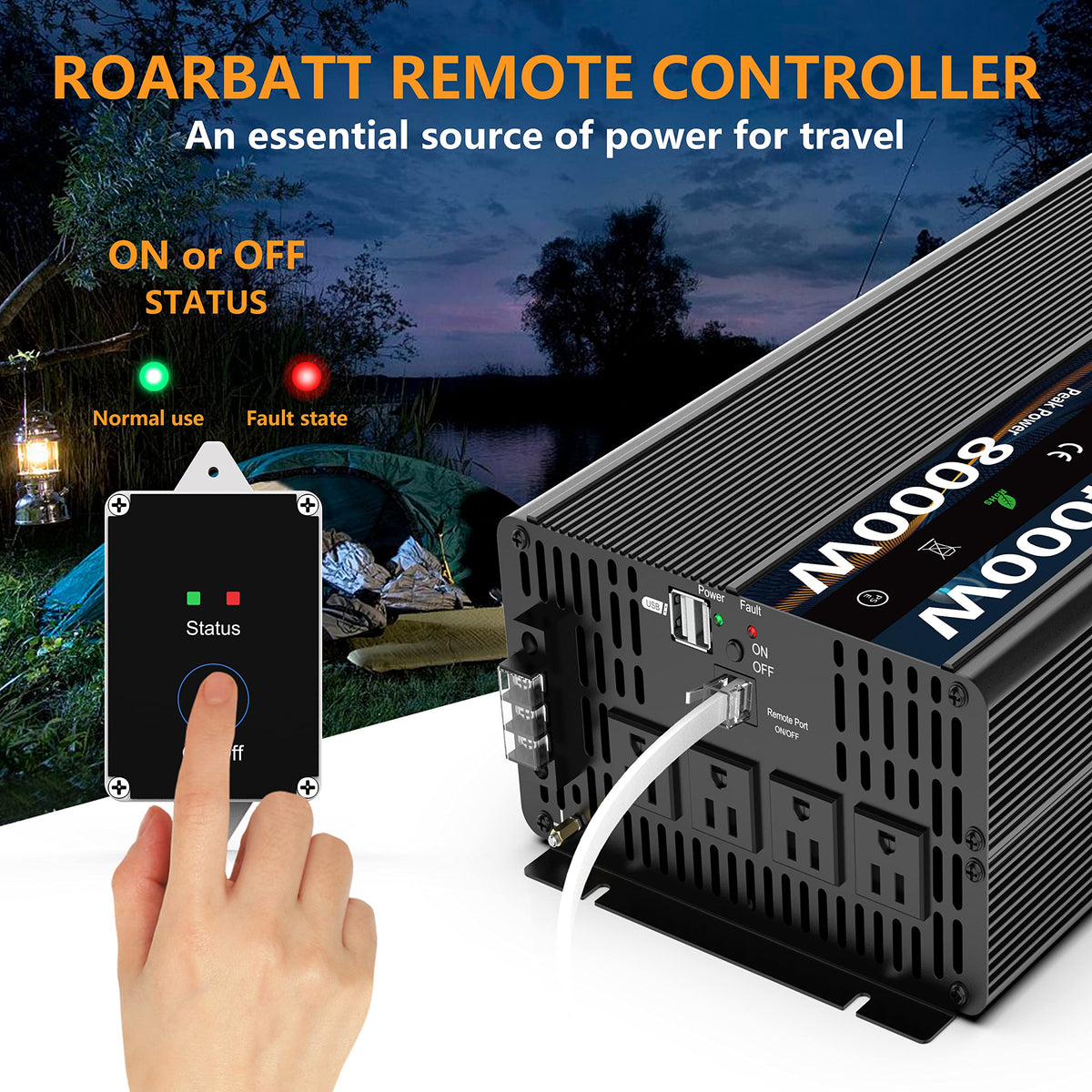 ROARBATT rugged aluminum housing supports outdoor use and travel