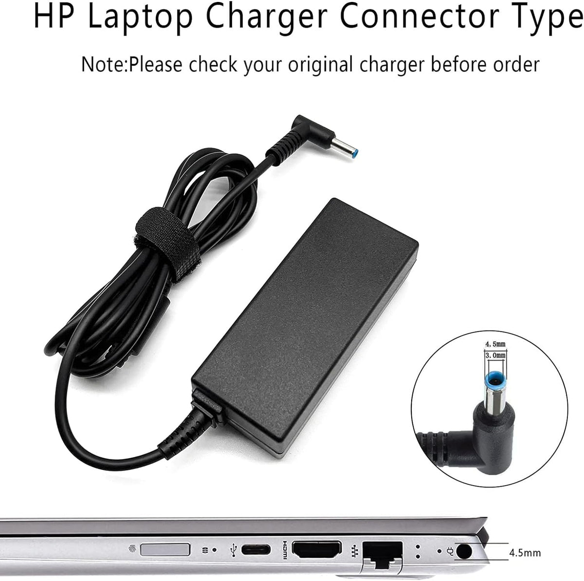 ROAYEWEY 4.5x3.0mm connector blue-tip compatibility with HP models