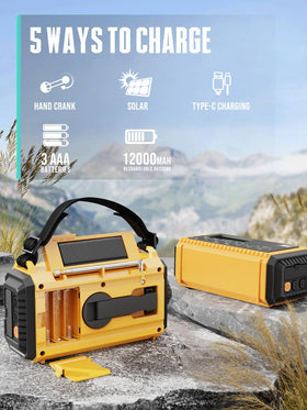 ROCAM flashlight and reading lamp lighting campsite for visibility