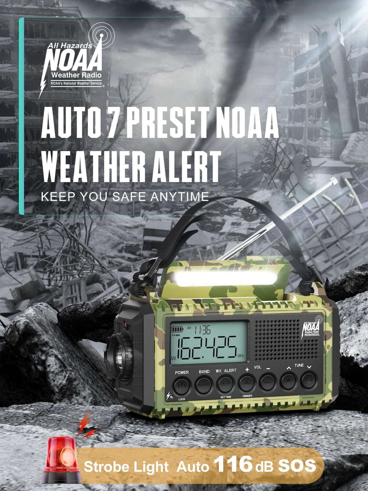 ROCAM large LCD display with backlight for easy nighttime info