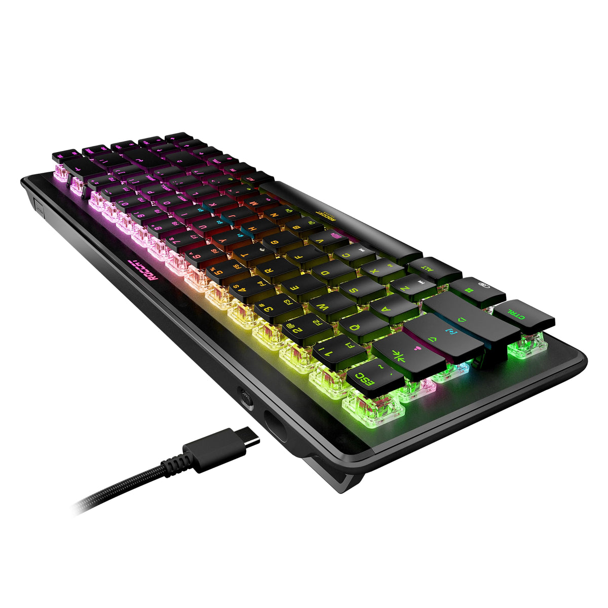 ROCCAT Vulcan II Mini Air aluminum top plate for added durability and rigidity.