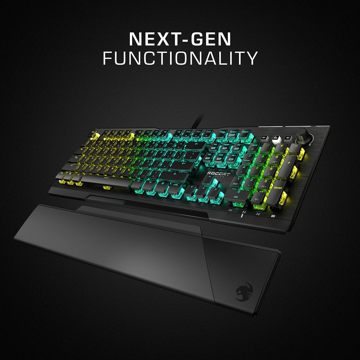 ROCCAT Vulcan Pro per-key AIMO RGB lighting across keys for visibility.