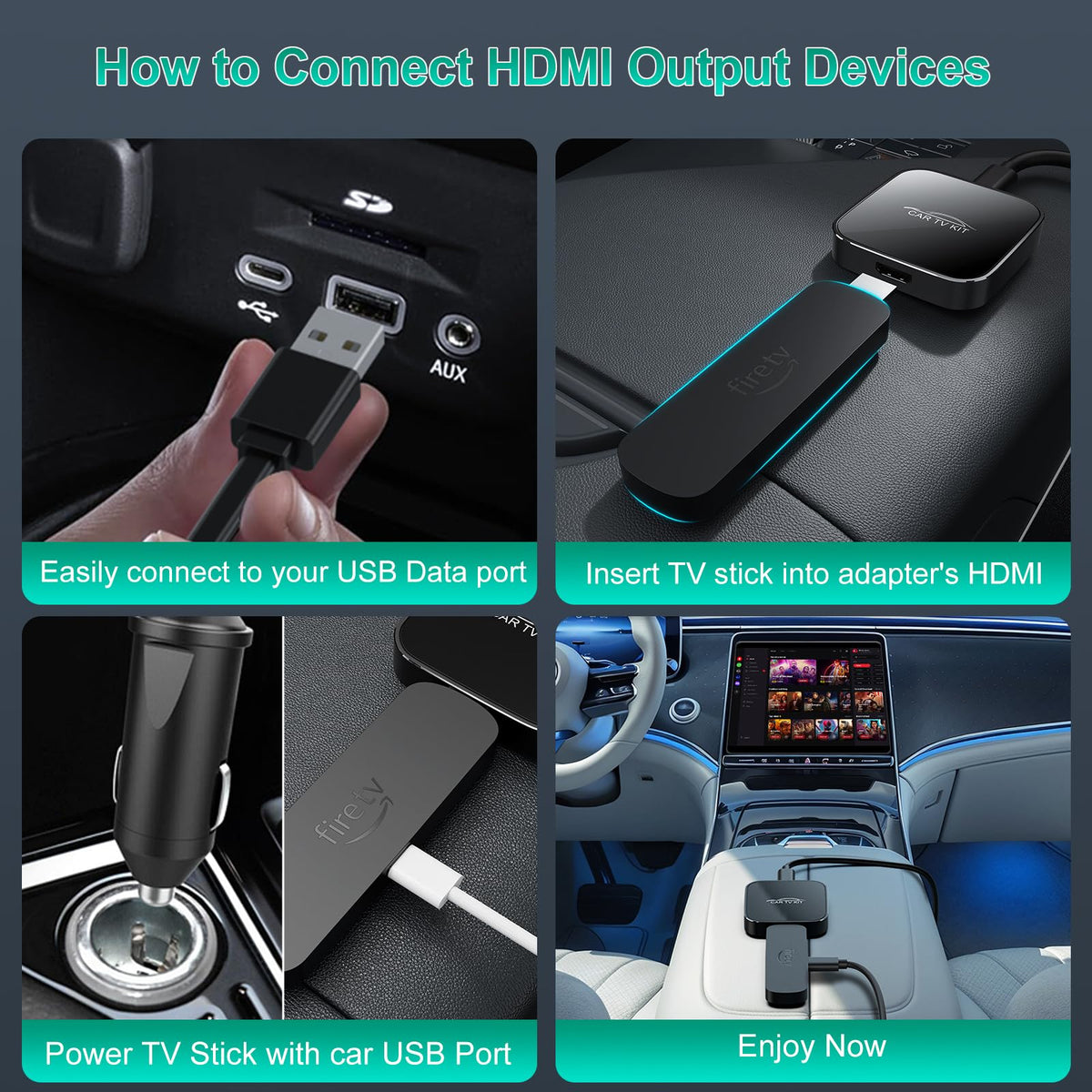 Rocketek Car TV Mate Max connects Fire TV Stick for streaming in car.