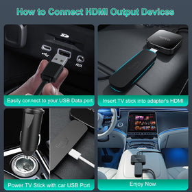 Rocketek Car TV Mate Max connects Fire TV Stick for streaming in car.